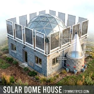 BIPV Mini Geodesic Dome House + Water collection