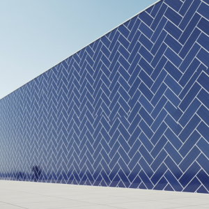BIPV Solar border wall in Herringbone pattern