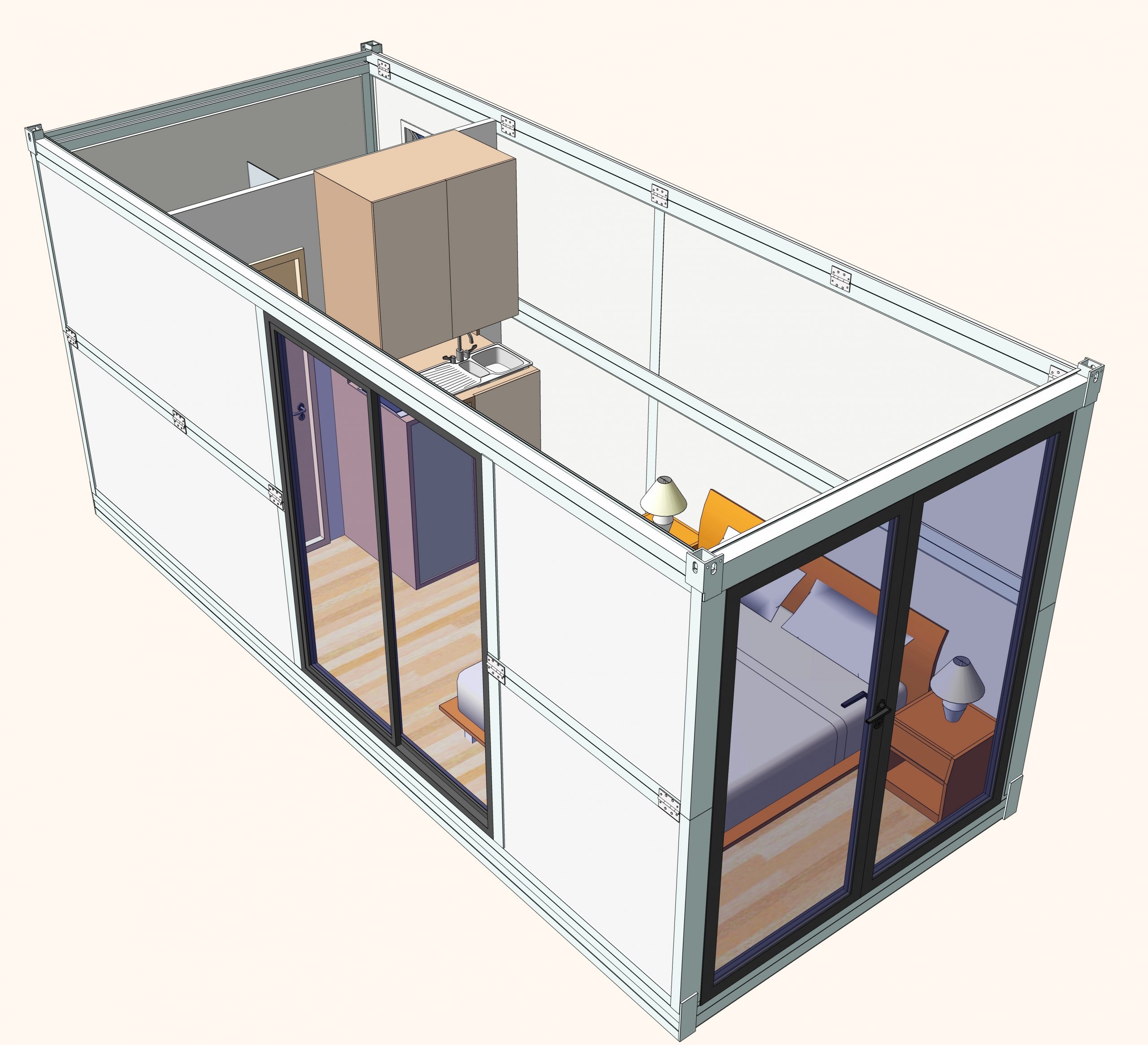 20Ft Folding Container Insulated house with door/windows, only $30/SF with  optional Solar System – Symmetry Company