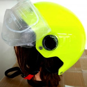 SM-902 Neon Yellow Helmet Side View-1