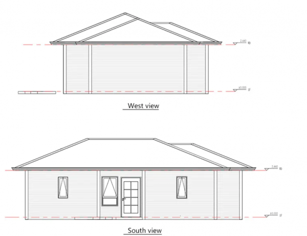 800SF-West+South Elevation