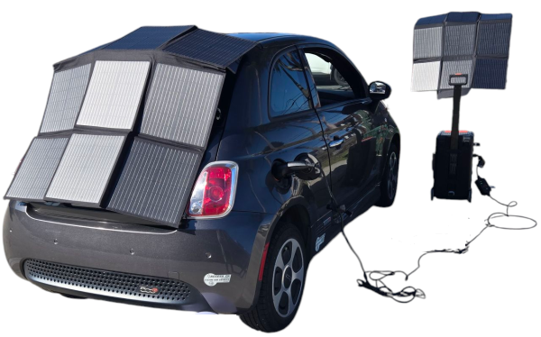 Solar Powerbank charging Fiat500e