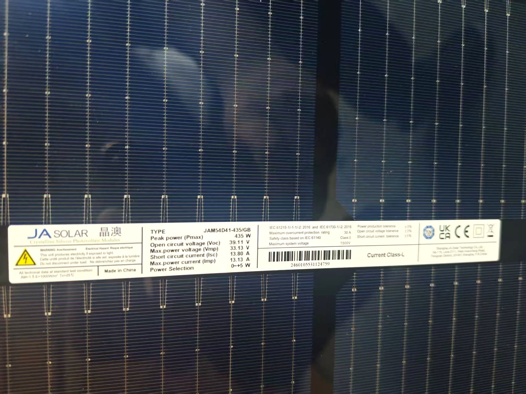 JA Solar 435 Bifacial Solar Panel
