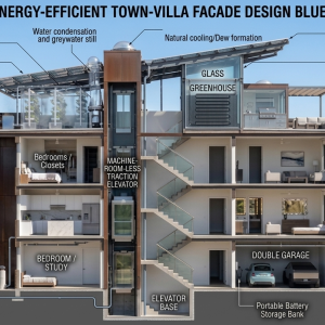 BIPV Solar 3 to 4-Story Accessible Solar Townhouse